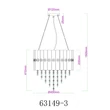 Globo ELEOS függeszték fém, kristály, fekete, áttetsző, E27 - 63149-3