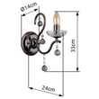 Globo CAMILA fali lámpa fém, üveg, fekete, áttetsző, E14 - 64134W