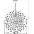 Globo KATRINA függeszték fém, arany, kristály, fekete, áttetsző, G9, 31.5W, 3000K, 350Lm - 64135H2