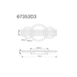 Globo TISHA mennyezet lámpa fém, fa, műanyag, fekete, barna, fehér,LED, 24W, 3000K, 1200Lm - 67353D3