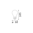 IdealLux BULB izzó fém, üveg, E27, 8W, 3000K, 920Lm - 305622