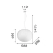 IdealLux COTTON függeszték fém, üveg, fehér, E27 - 344591