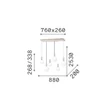 IdealLux ODEON függeszték fém, üveg, fehér, LED, 39W, 3000k, 5500Lm - 349220