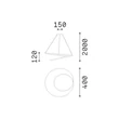 IdealLux OZ függeszték fém, akril, fehér, LED, 38W, 3000K, 4350Lm - 352435