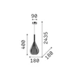 IdealLux KALIQUE függeszték fém, üveg, króm, füstszín, E27 - 353616