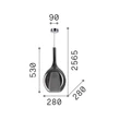 IdealLux KALIQUE függeszték fém, üveg, króm, kék, E27 - 359694