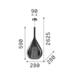 IdealLux KALIQUE függeszték fém, üveg, króm, borostyán, E27 - 359748