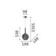 IdealLux KALIQUE függeszték fém, üveg, króm, kék, E27 - 359960