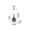 IdealLux KALIQUE függeszték fém, üveg, króm, füstszín, E27 - 359984