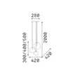 IdealLux EQUINOXE függeszték fém, üveg, sárgaréz, borostyán, áttetsző, G4 - 364827
