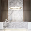 IdealLux CROWN függeszték fém, akril, arany, fehér,  LED, 21W, 3000K, 2050Lm - 364964