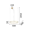 IdealLux CROWN függeszték fém, akril, fekete, LED, 31W, 3000K, 3050Lm - 365008