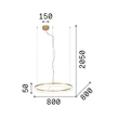 IdealLux CROWN függeszték fém, akril, fekete, LED, 43W, 3000K, 4300Lm - 365015