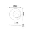 IdealLux OZ mennyezet lámpa fém, akril, sárgaréz, fehér, LED, 75W, 3000K, 8300Lm - 365022