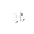 IdealLux ATLAS fali lámpa fém, üveg, fekete, fehér, G9 - 365077