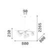 IdealLux ATLAS függeszték fém, üveg, arany, fehér, G9 - 365121