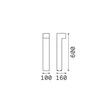 IdealLux SIRIO kültéri állólámpa fém, üveg, fekete, LED, 13W, 3000K, 1100Lm, IP65 - 365350
