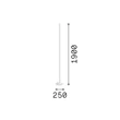 IdealLux DORICA állólámpa fém, fehér, szürke, akril, LED, 50W, 3000K, 6000Lm - 366210