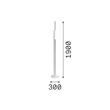 IdealLux DORICA állólámpa fém, akril, fekete, LED, 66W, 3000K, 8500Lm - 366234
