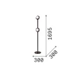 IdealLux BLOOM állólámpa fém, üveg, sárgaréz, borostyán,  fehér, LED, 11W, 3000K, 1400Lm - 366616