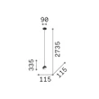 IdealLux BLOOM függeszték fém, üveg, fekete, fehér, G9 - 366630