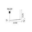 IdealLux ESSENCE függeszték fém, akril, fehér, LED, 19W, 3000K, 2250Lm - 367064
