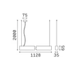 IdealLux OFFICE függeszték fém, fehér, LED, 30W, 3000K, 3900Lm - 369129