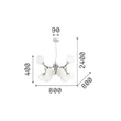 IdealLux NODI függeszték fém, üveg, króm, E14 - 370002
