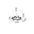 IdealLux PERLAGE függeszték fém, üveg, borostyán, LED, G9 - 370583