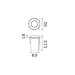 IdealLux ROCKET kültéri beépíthető lámpa fém, üveg, szürke, LED, 10W, 3000K, 900Lm, IP67 - 370996