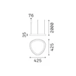 IdealLux GEMINI függeszték fém, műanyag, sárgaréz, fehér, LED, 36W, 4000K, 4350Lm - 372143
