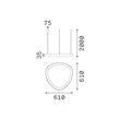 IdealLux GEMINI függeszték fém, műanyag, sárgaréz, fehér, LED, 47W, 4000K, 5400Lm - 372174