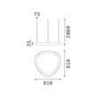 IdealLux GEMINI függeszték fém, műanyag, fekete, fehér, LED, 56W, 4000K, 6600Lm - 372198
