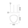 IdealLux GEMINI függeszték fém, műanyag, sárgaréz, fehér, LED, 78W, 4000K, 9100Lm - 372235