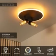 Lucide EVERINA mennyezet lámpa fém, üveg, fekete, áttetsző, LED, 5W+10W, 200lm+415lm, 2200K-6500K - 00131/30/30