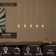 Lucide BERLIANE függeszték fém, üveg, arany, áttetsző, LED, 4W, 200lm, 2700K - 00430/20/60