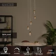 Lucide BERLIANE függeszték fém, üveg, arany, áttetsző, LED, 4W, 200lm, 2700K - 00430/21/60