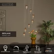 Lucide BERLIANE függeszték fém, üveg, arany, áttetsző, LED, 4W, 200lm, 2700K - 00430/28/60