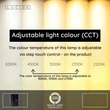 Lucide ORTOLAN állólámpa fém, fekete, LED, 12W+3W, 506lm+130lm, 2700K-4000K - 03752/21/30