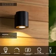 Lucide PERTH kültéri fali lámpa mozgásérzékelővel és alkonykapcsolóval. fém, fekete, LED, 1W, 100lm, 2700K-3000K, IP65 - 15817/01/30