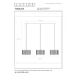 Lucide TAGALOG függeszték fém, bambusz, fekete, E27, 40W - 21429/03/30