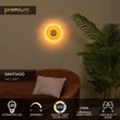 Lucide SANTIAGO fali lámpa fém, üveg, pezsgő, borostyán, LED, 10W, 330lm, 2700K-4000K - 23201/12/62