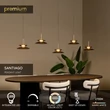 Lucide SANTIAGO függeszték fém, üveg, pezsgő, borostyán, LED, 10W, 450lm, 2700K-4000K - 23401/60/62
