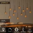 Lucide CALINA függeszték fém, akril, barna, borostyán, LED, 7W, 610lm, 2200K-3300K - 24406/86/96