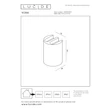 Lucide YORK kültéri fali lámpa fém, barna, LED, 1.2W, 48lm, 2700K, IP54 - 33811/04/97