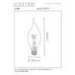 Lucide BULB LED izzó üveg, borostyán, E14, 3W, 190lm, 2200K - 49036/95/62