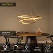 Lucide SARDANA függeszték fém, arany, LED, 74W, 4700lm, 2700K - 52400/74/02