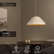 Lucide ANDRES függeszték fém, szövet, krém, E27, 40W - 65405/56/38