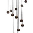 Lucide MONTANA függeszték fém, fekete, barna, LED, 5.7W, 390lm, 2700K-4000K - 68400/92/96