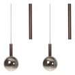 Lucide JASMINE függeszték fém, üveg, réz, füstszín, LED, 4W, 360lm, 2200K-3300K - 74420/07/65
